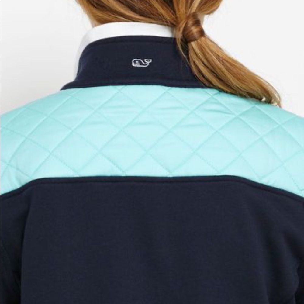 Vineyard Vines Navy/Turquoise Quilted Shep Shirt